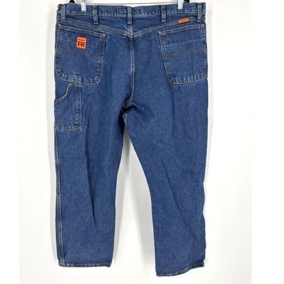 Wrangler FR Mens Riggs Workwear Straight Carpenter Jeans Blue Denim Size 42 x 30 - Picture 1 of 13